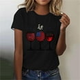 thumbnail image 1 of Simua Womens Summer Casual Short Sleeve Tops Patriotic T-Shirt 4th of July Shirt Fashion Printed Shirt, 1 of 4