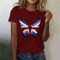 thumbnail image 1 of Simua Womens Summer Casual Short Sleeve Tops Patriotic T-Shirt 4th of July Shirt Fashion Printed Shirt, 1 of 4