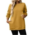 thumbnail image 1 of Simua Womens Sweatshirt Crewneck Long Sleeve Casual Loose Solid Color Hoodless Pullover Tops Shirts, 1 of 9