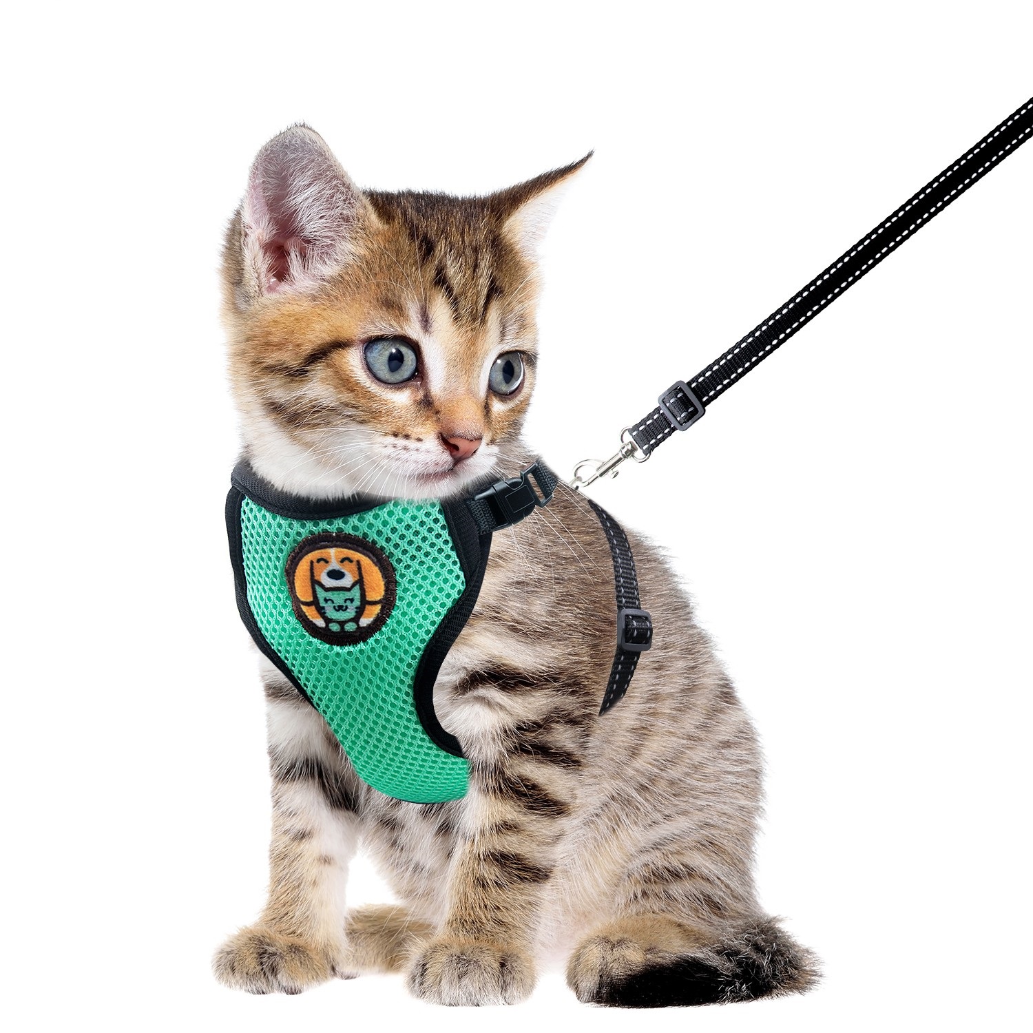 MoNiBloom Cat Harness For Walking, Escape Proof Soft Adjustable Kitten Vest Harnesses For Pet Cats Easy Control Mesh Breathable Red S