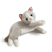 Simulate Cat Stuffed Animal - Soft Cuddly Kitten Plush Toy -By Tigerbear Toy - Gray 17.7 Inches