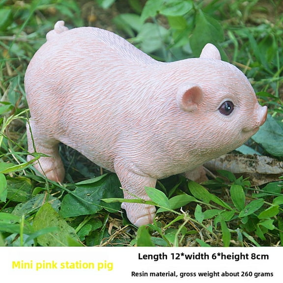 Simulate the little fragrant pig garden statue, mini cute mascot, resin crafts, used for garden decoration.