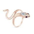 thumbnail image 1 of AFFY Simulated Amethyst & CZ Snake Womens Band Ring 14k Rose Gold Over 925 Sterling Silver, 1 of 4