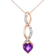 thumbnail image 1 of AFFY Simulated Amethyst CZ & White Natural Diamond Fashion Pendant in 10K Solid Gold, 1 of 1