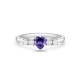 thumbnail image 1 of Simulated Amethyst Heart Solitaire Size 3 Toddler Ring - Sterling Silver, 1 of 6