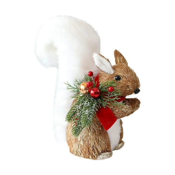 Simulated Animal Foam Model Decoration Static Squirrel Ornaments For Home Desktop Christmas Decoration, Realistic Exquisite Design With Fluffy Tail And Natural Details, Brings