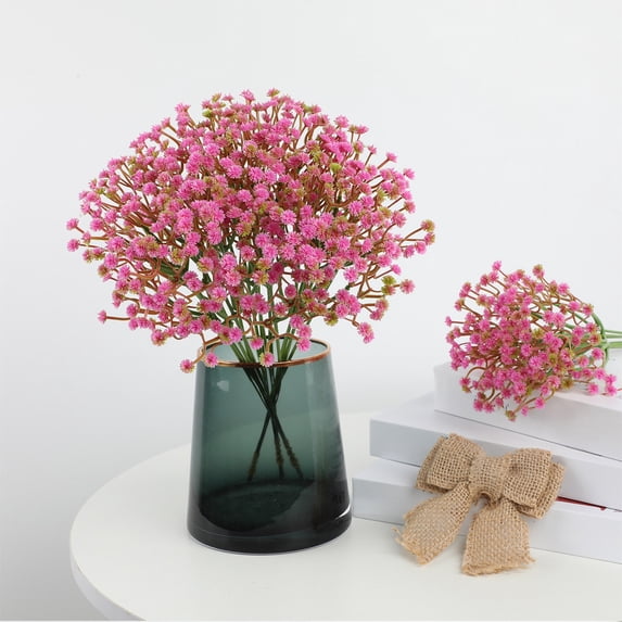 Simulated Babysbreath Fake Flowers Bundle, Realistic Artificial Plant for Wedding Home Hotel Office Decoration, Low Maintenance Long Lasting Faux Floral Arrangement for Table Vase Display