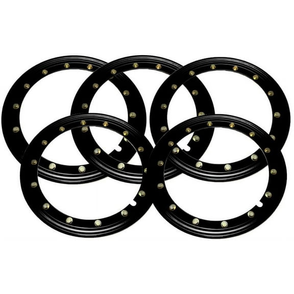 Simulated Beadlock Rings 15 inch - BLACK (Set of 5 - One for your spare wheel too!)
