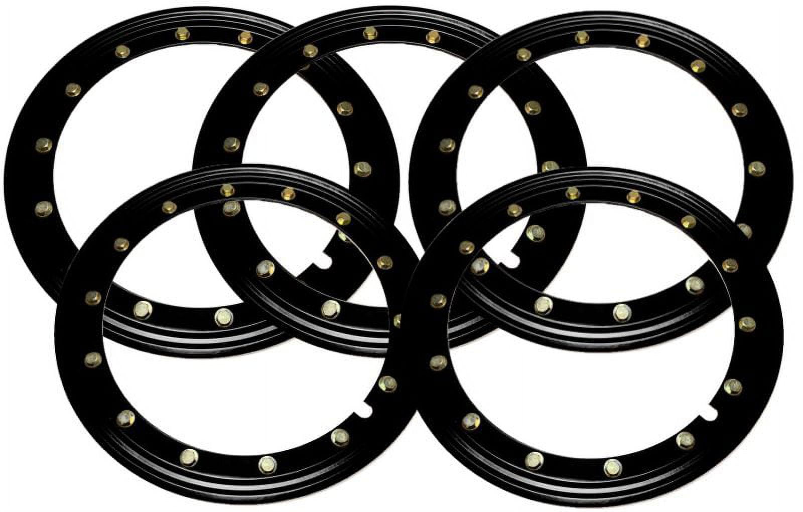 Simulated Beadlock Rings 16 inch BLACK (Set of 5 One for your spare wheel too!)