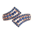 thumbnail image 1 of AFFY Simulated Blue Sapphire Bypass Ring in 14k Rose Gold Over Sterling Silver (0.90 Cttw), Ring Size- 7, 1 of 1