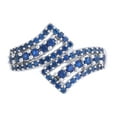 thumbnail image 1 of AFFY Simulated Blue Sapphire Bypass Ring in 14k White Gold Over Sterling Silver (0.90 Cttw), Ring Size- 5.5, 1 of 1