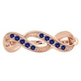 thumbnail image 1 of AFFY Simulated Blue Sapphire Swirl Ring in 14k Rose Gold Over Sterling Silver (0.05 Cttw), Ring Size- 4.5, 1 of 1