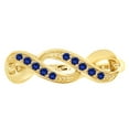 thumbnail image 1 of AFFY Simulated Blue Sapphire Swirl Ring in 14k Yellow Gold Over Sterling Silver (0.05 Cttw), Ring Size- 11, 1 of 1