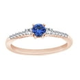 thumbnail image 1 of AFFY Simulated Blue Sapphire & Cubic Zirconia Promise Ring for Women 14K Rose Gold over Silver-8, 1 of 1