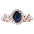 thumbnail image 1 of AFFY Simulated Blue Sapphire,White Cubic Zirconia Twist Solitaire Engagement Ring In 10k Rose Gold (0.25 cttw) Ring Size-10.5, 1 of 2