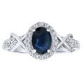 thumbnail image 1 of AFFY Simulated Blue Sapphire,White Cubic Zirconia Twist Solitaire Engagement Ring In 10k White Gold (0.25 cttw) Ring Size-11, 1 of 2