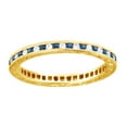 thumbnail image 1 of AFFY Simulated Blue Sapphire With Natural Diamond Eternity Band Ring In 14K Yellow Gold, Ring Size-9, 1 of 1