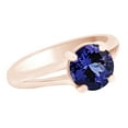 thumbnail image 1 of AFFY Simulated Blue Tanzanite Solitaire Split Shank Engagement Wedding Ring 14k Rose Gold (2 cttw)With Ring Size:-9, 1 of 2