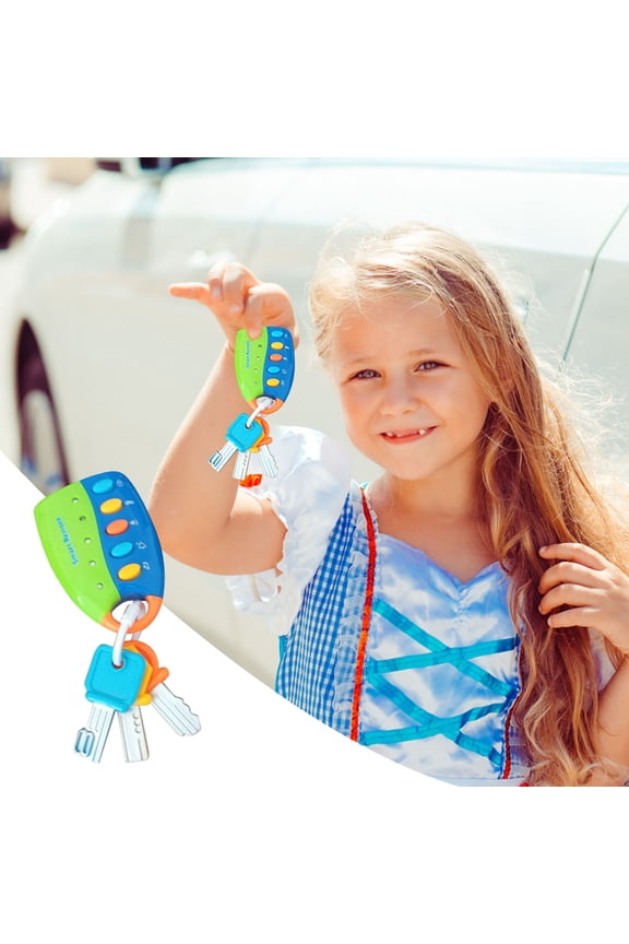Simulated Car Key Toy with Sound Effects and Flashlight Remote Control Keychain Prop for Role Play and Party Fun