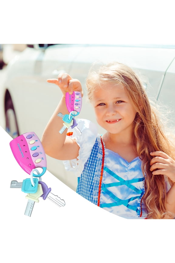 Simulated Car Key Toy with Sound Effects and Flashlight Remote Control Keychain Prop for Role Play and Party Fun