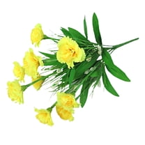 Simulated Carnation Bouquet, Ongmies Artificial Flowers 10 Heads Carnations Bouquet for Mother Day Wedding Home Decor Centerpieces Arrangements, Yellow