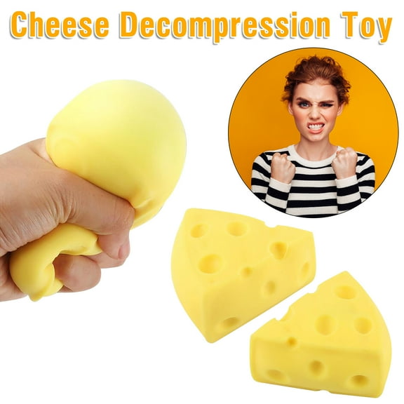 Simulated Cheese Sculpting Fun, 3 Inch Decompression Ball for Adults – Yellow