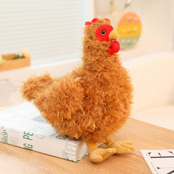 Simulated Chicken Stuffed Animal 11.8in Super Soft Hen Plush Toy Birthday Gift Home Decor