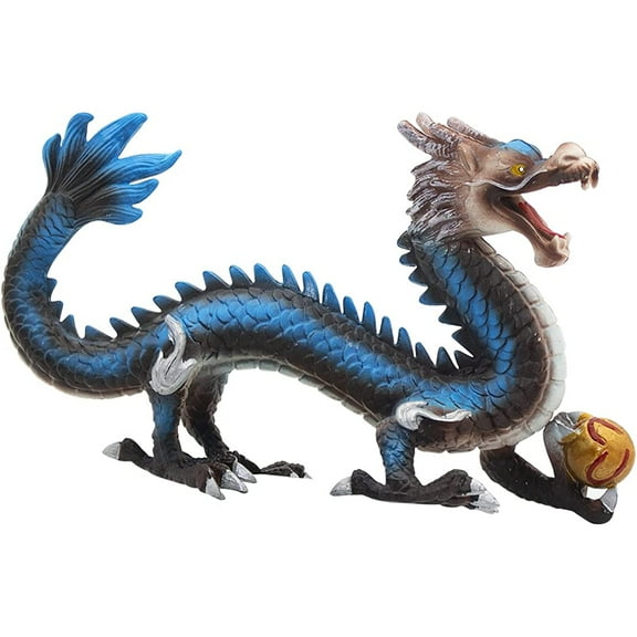 Simulated Chinese Dragon Figurines Realistic Dinosaur Action Figures for Collection Christmas Birthday Gift (Blue)