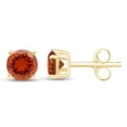 thumbnail image 1 of Simulated Citrine 4MM Round Shape Stud Earrings In 14K Yellow Gold Over Sterling Silver (0.5 Ct), 1 of 4