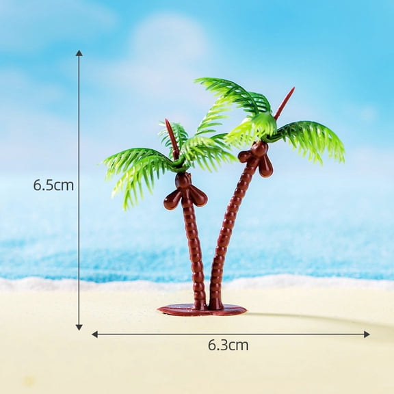 Simulated Coconut Tree Beach Double Coconut Tree Plant Tree Decorative Ornaments Landscape Scenery Model Diy Decor Kids Toys