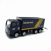Simulated Container Freight Transporter Toy, Pull-Back Logistics Vehicle Replica, Educational Mini Cargo Truck Model, Desktop Display Ornament, Hobby Collectible & Versatile Holiday Present for Vehic