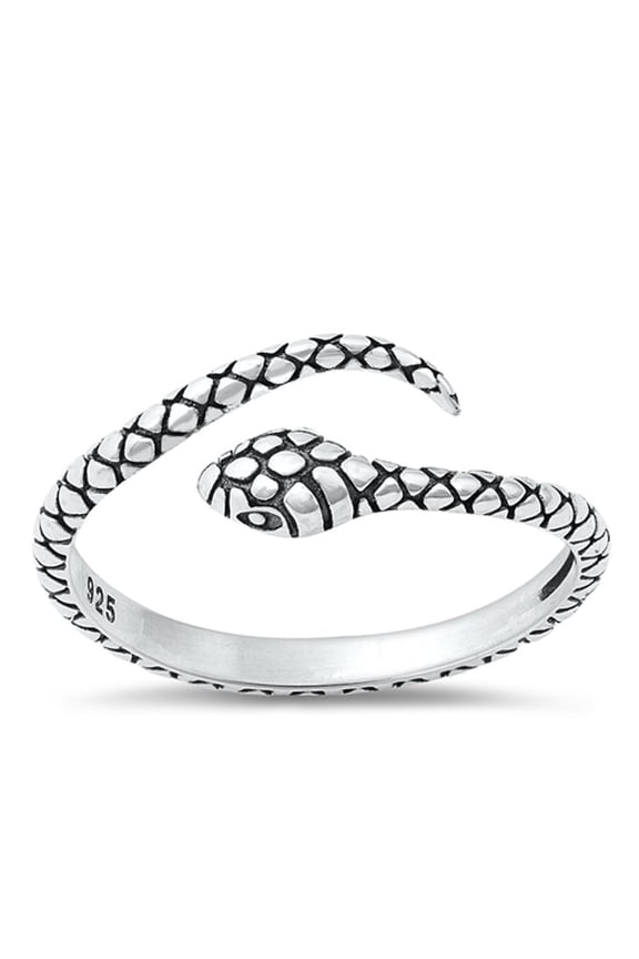 Simulated Coral Snake Serpent Ring .925 Sterling Silver Band Jewelry Female Male Unisex Size 7