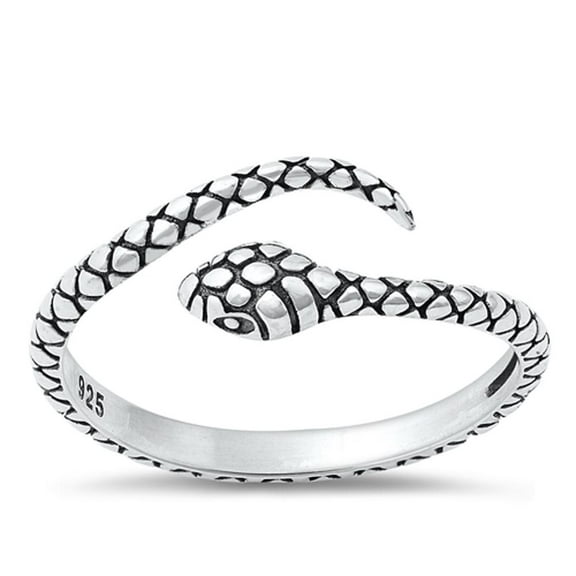 Simulated Coral Snake Serpent Ring .925 Sterling Silver Band Jewelry Female Male Unisex Size 9