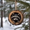 thumbnail image 1 of Simulated Cracked Snowy Tree Trunk Christmas Ornament,Resin Raccoon Tree Hole Hanging Pendant,Frosted Hollow Log Decor,Woodland Wildlife Holiday Tree Hanging Decoration, 1 of 7