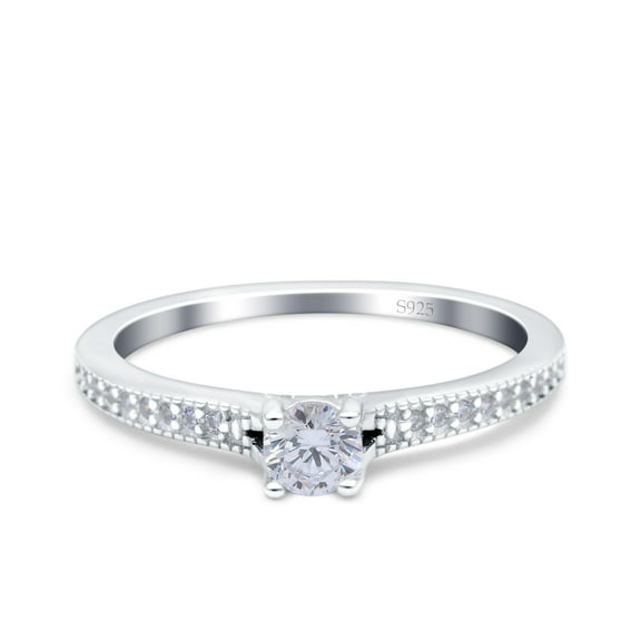 Simulated Cubic Zirconia Size-10 Art Deco Band Wedding Ring 925 Sterling Silver