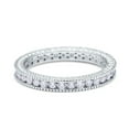 thumbnail image 1 of Simulated Cubic Zirconia Size-10 Art Deco Full Eternity Stackable Band Wedding Engagement Ring 925 Sterling Silver, 1 of 7