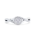 thumbnail image 1 of Simulated Cubic Zirconia Size-10 Infinity Twisted Shank Half Eternity Ring Wedding Engagement Band 925 Sterling Silver, 1 of 7
