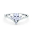 thumbnail image 1 of Simulated Cubic Zirconia Size-10 Teardrop Pear Art Deco Engagement Ring Marquise 925 Sterling Silver, 1 of 7