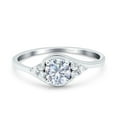 thumbnail image 1 of Simulated Cubic Zirconia Size-5 Art Deco Engagement Ring 925 Sterling Silver, 1 of 7