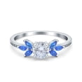 thumbnail image 1 of Simulated Cubic Zirconia Size-5 Art Deco Engagement Ring Marquise Blue Sapphire 925 Sterling Silver, 1 of 7