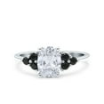 thumbnail image 1 of Simulated Cubic Zirconia Size-5 Art Deco Oval Wedding Engagement Bridal Ring Black CZ 925 Sterling Silver, 1 of 7