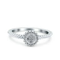 thumbnail image 1 of Simulated Cubic Zirconia Size-5 Art Deco Ring Wedding Engagement Band Round CZ 925 Sterling Silver, 1 of 7