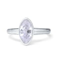 thumbnail image 1 of Simulated Cubic Zirconia Size-5 Art Deco Solitaire Marquise Engagement Ring Bezel 925 Sterling Silver, 1 of 7
