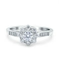 thumbnail image 1 of Simulated Cubic Zirconia Size-5 Art Deco Wedding Band Engagement Ring 925 Sterling Silver, 1 of 7