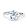 thumbnail image 1 of Simulated Cubic Zirconia Size-5 Art Deco Wedding Bridal Engagement Ring 925 Sterling Silver, 1 of 7