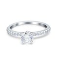 thumbnail image 1 of Simulated Cubic Zirconia Size-5 Art Deco Wedding Engagement Ring 925 Sterling Silver, 1 of 7