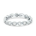 thumbnail image 1 of Simulated Cubic Zirconia Size-5 Curved Marquise Art Dec Full Eternity Stackable Band 925 Sterling Silver, 1 of 7