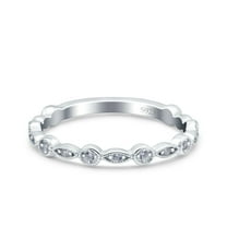 Simulated Cubic Zirconia Size-5 Eternity Ring Wedding Engagement Band Marquise 925 Sterling Silver