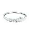 thumbnail image 1 of Simulated Cubic Zirconia Size-5 Eternity Shooting Star Band Wedding Ring 925 Sterling Silver, 1 of 7