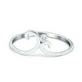 thumbnail image 1 of Simulated Cubic Zirconia Size-5 Fashion Swirl Dainty Petite Ring 925 Sterling Silver, 1 of 7
